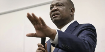 Congressman Fields addresses an audience.