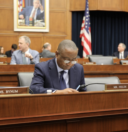 Congressman Fields prepares for a hearing in the Financial Services Committee